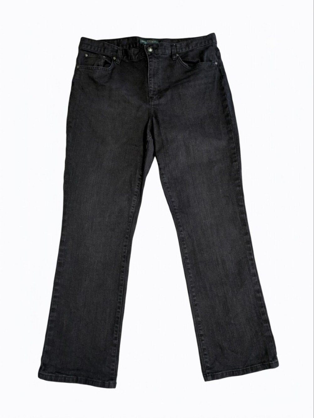 Lauren Ralph Lauren Jeans Co Womens 16 Black Straight Leg Stretch Denim Pants